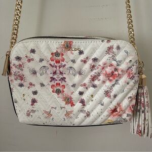 ALDO Floral Patterned Crossbody Bag with Gold Chain